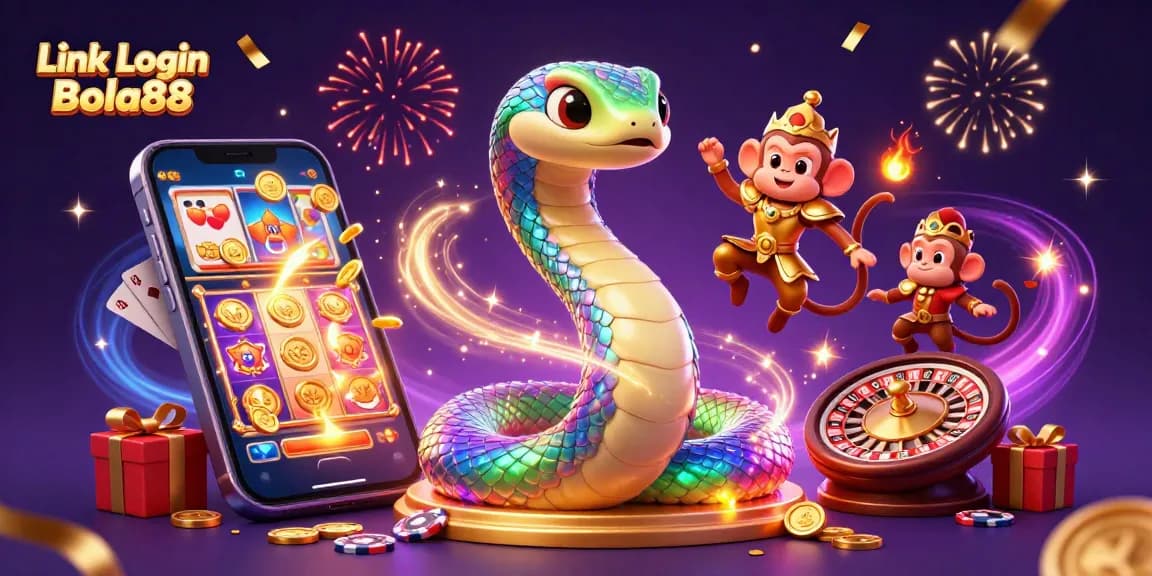 Experience the thrill of winning with Link Login Bola88, where vibrant slot games and golden coins abound.