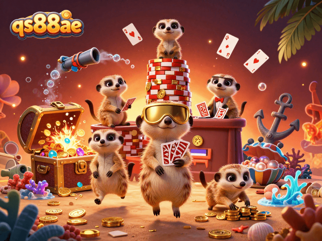 Watch meerkats at the qs88ae casino, where they manage an underwater treasure trove of gold and prizes.