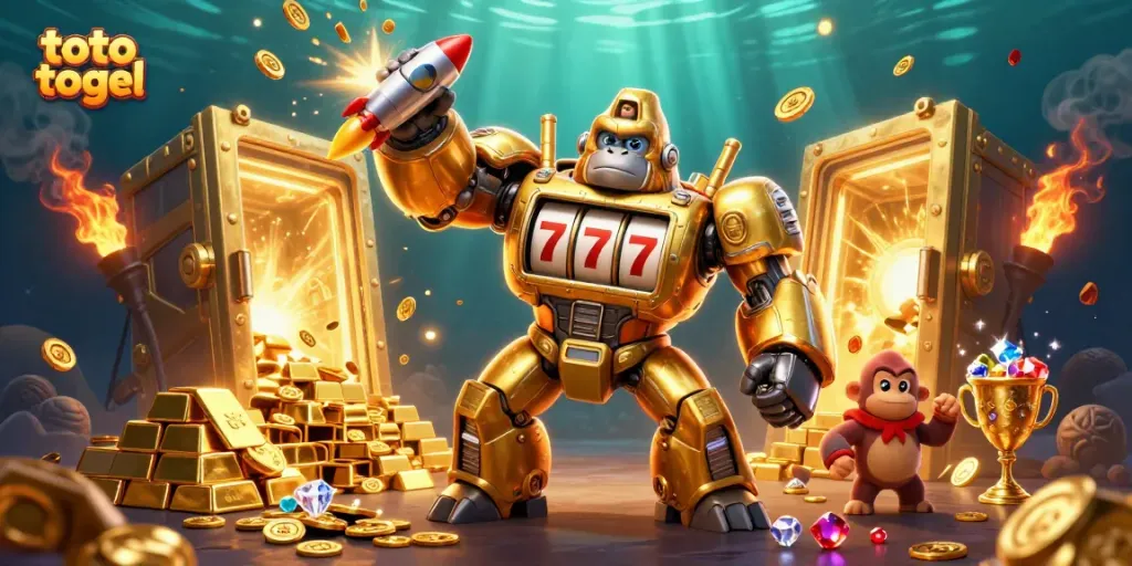 Experience thrilling gameplay with toto togel in this vibrant 3D casino illustration.