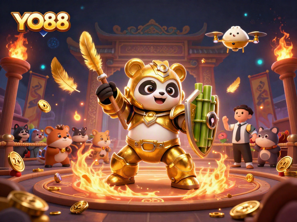 Experience thrilling casino action with YO88 in this vibrant 3D illustration.