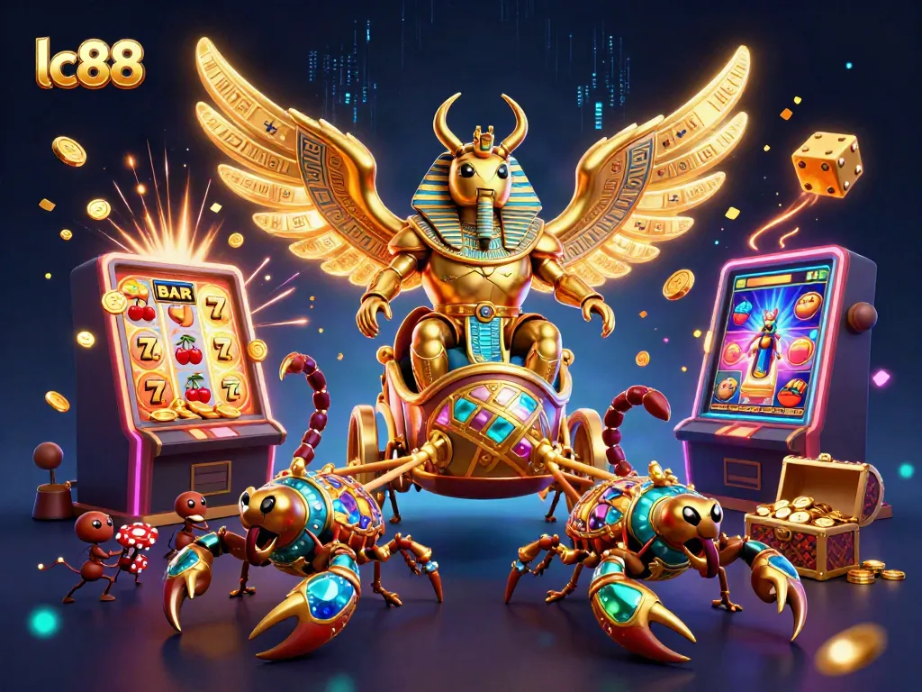 Experience thrilling gameplay at lc88 with a dynamic casino scene featuring vibrant characters and gaming elements.