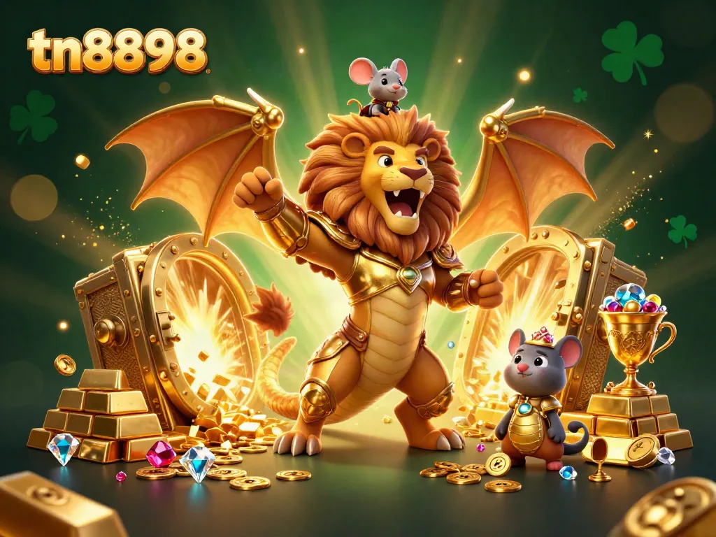 Engage with thrilling moments at tn8898 with a majestic chimera and shiny treasure elements.