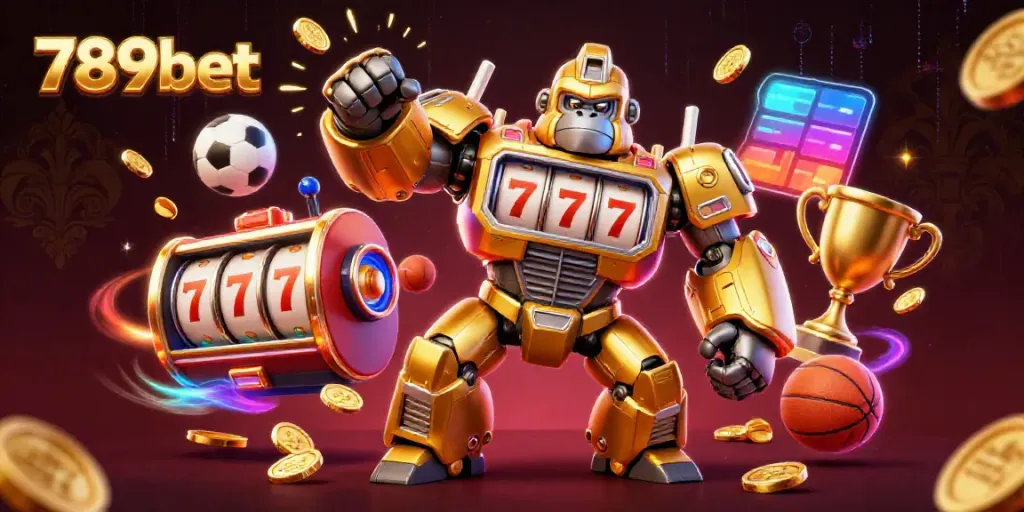 Engage with thrilling 789bet gaming scenes featuring dynamic 3D characters and casino elements.