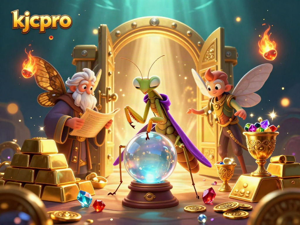 Experience thrilling wins at kjcpro with a magical 3D casino scene featuring fortune tellers and treasures.