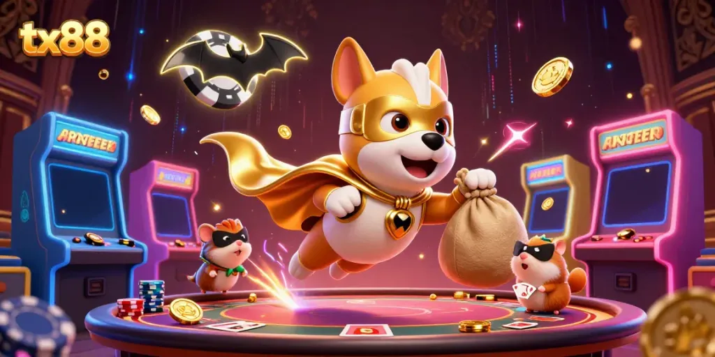 Experience exciting gaming adventures on tx88 with colorful characters and immersive casino elements.