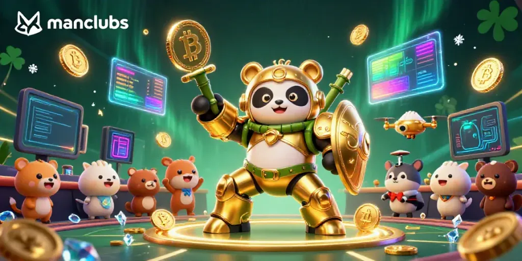 Experience thrilling gameplay with manclubs in a vibrant 3D casino arena illustration.