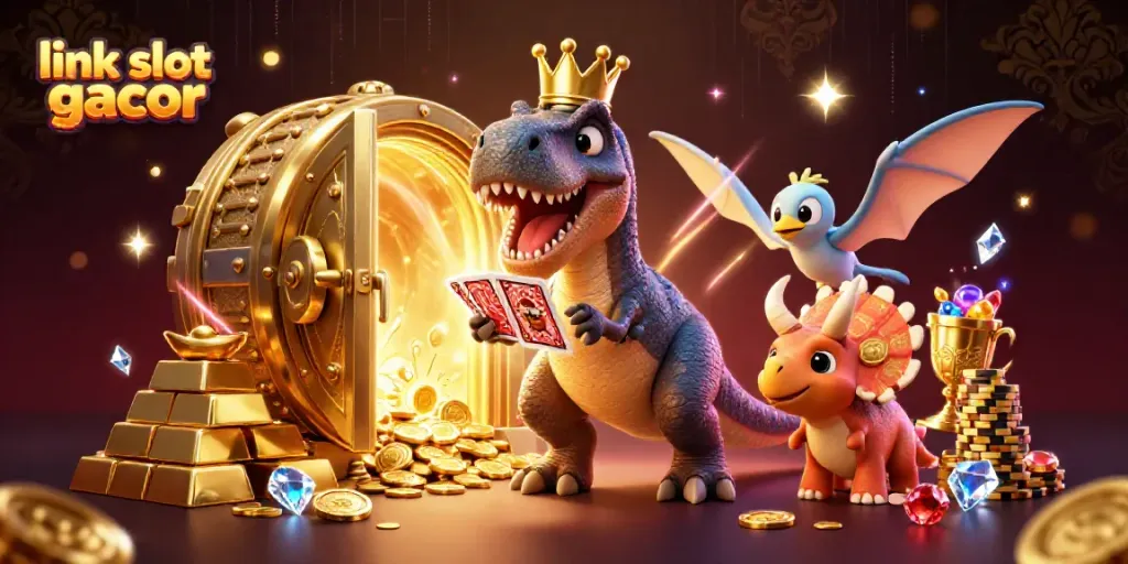 Memainkan mesin slot gacor dengan link slot gacor dalam ilustrasi 3D yang memikat.