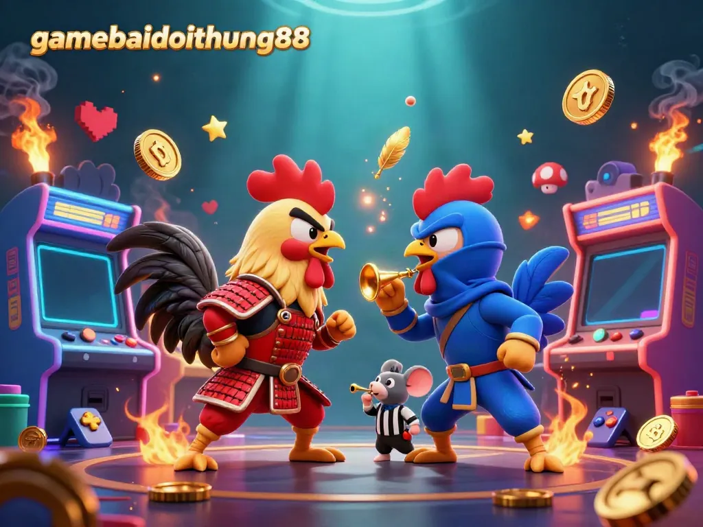 Engage in exciting gameplay at gamebaidoithuong88 featuring dynamic roosters in a gaming arena
