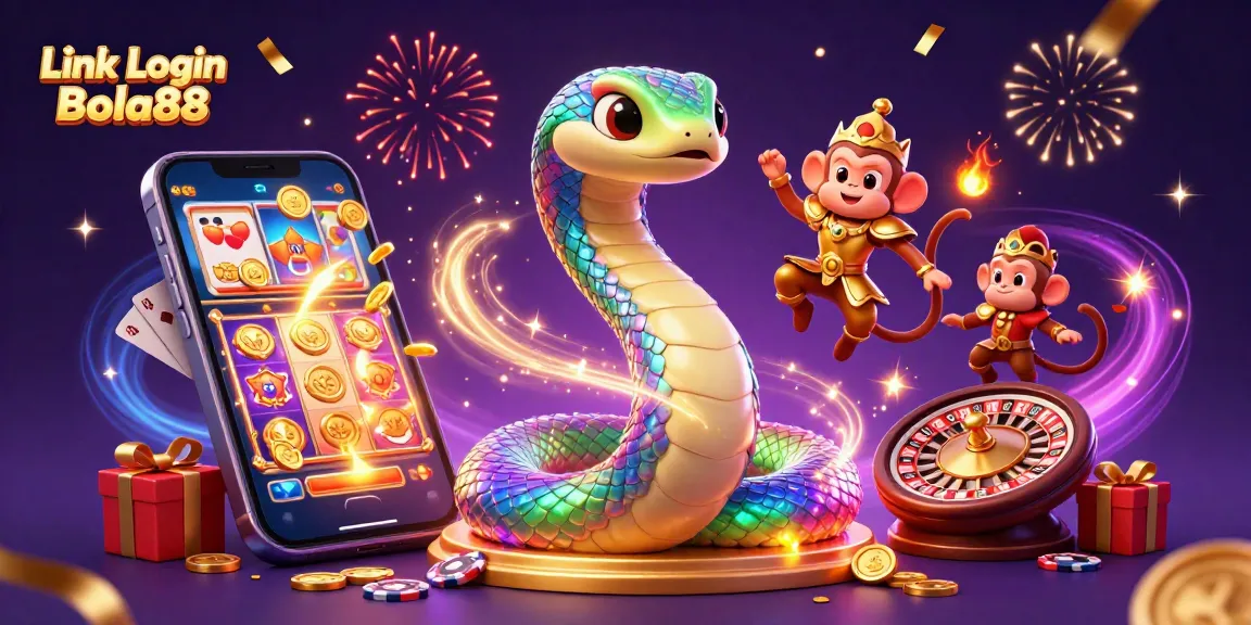Experience the thrill of winning with Link Login Bola88, where vibrant slot games and golden coins abound.