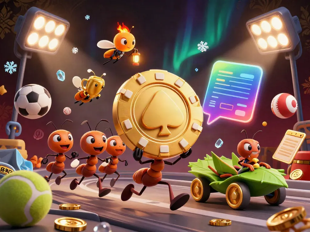 Experience thrilling casino action with 88B through a vibrant heist scene featuring cartoon ants and dazzling gaming elements.