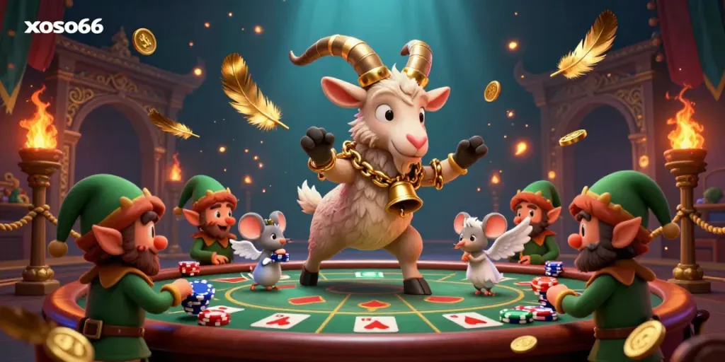 Experience gaming excitement with xoso66 in a captivating 3D holiday-horror casino scene.