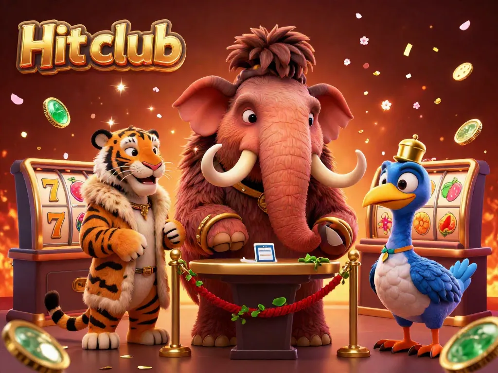 Engage with exhilarating gaming at Hit club featuring vibrant 3D casino characters and elements.