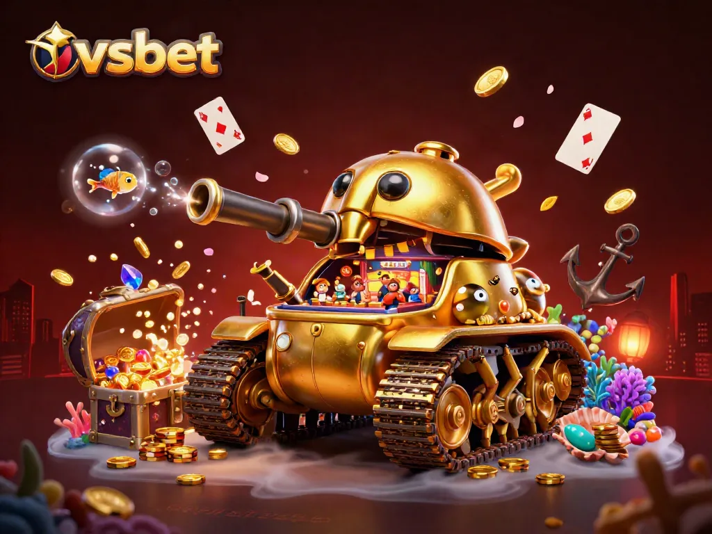 Experience the thrilling world of vsbet with a vibrant 3D illustration showcasing dynamic casino elements and characters.