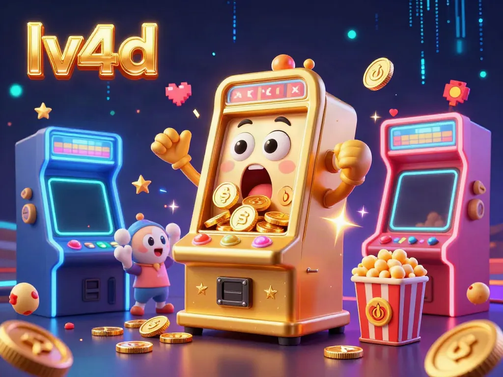 Experience exciting gameplay with lv4d's sensational golden slot machine hitting a jackpot, surrounded by cheering baby slots.