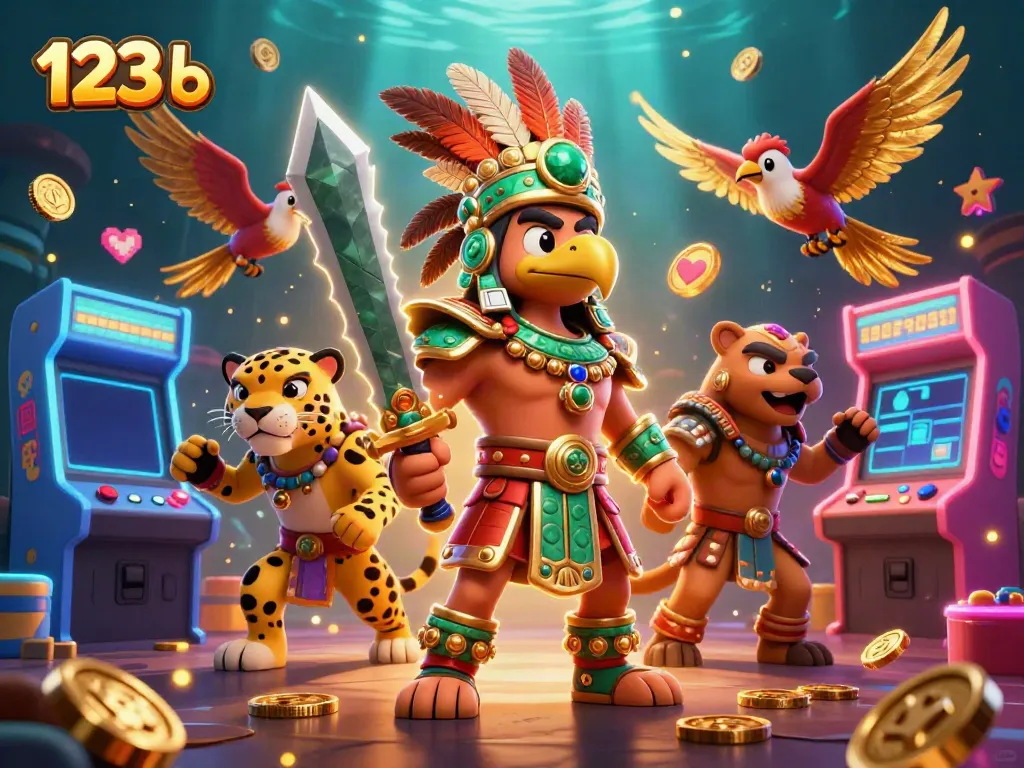 Engage with 123 b for thrilling casino action, featuring colorful game elements and dynamic characters.
