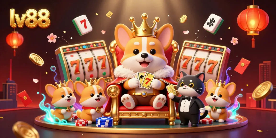 Experience thrilling jackpots at lv88 in a vibrant casino scene filled with festive elements.