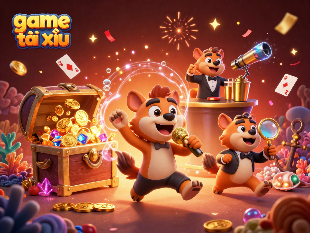 Experience game tài xỉu in a vibrant casino scene with hyena characters and dynamic elements.
