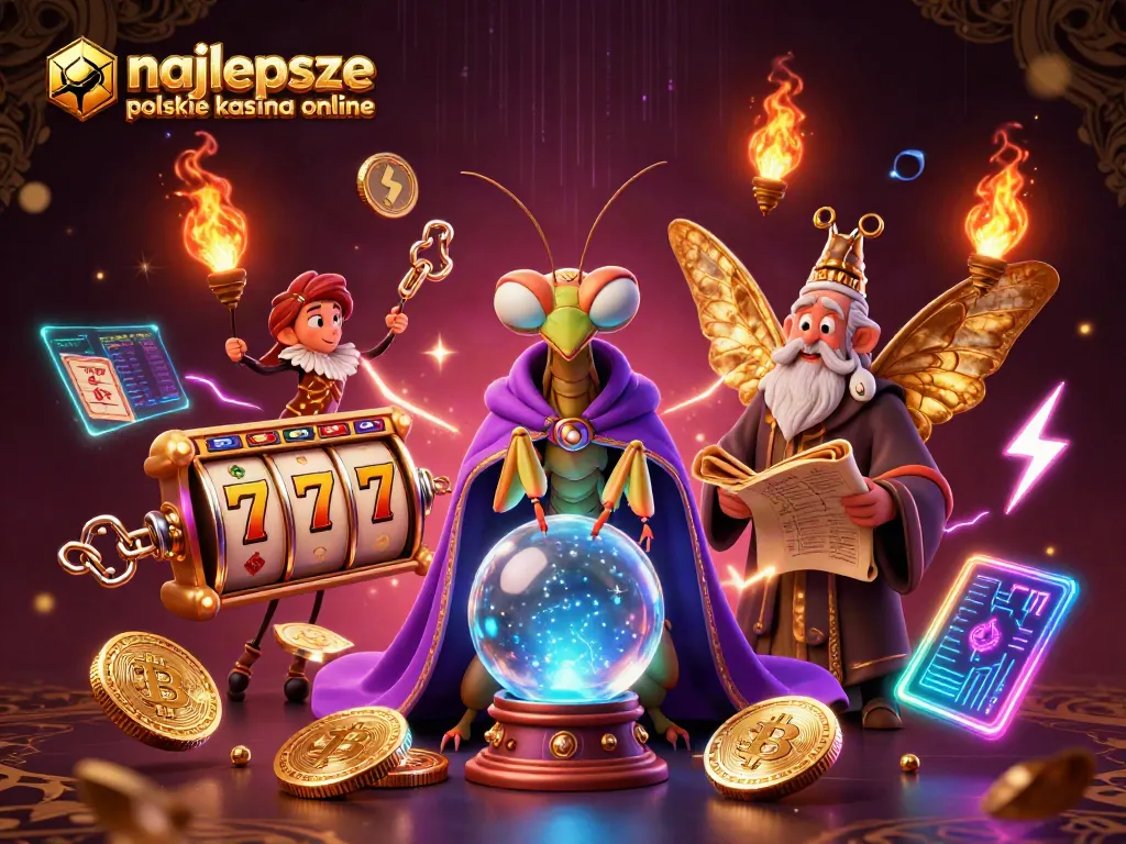 Experience the magic of najlepsze polskie kasyna online with vibrant characters and slot gaming elements.