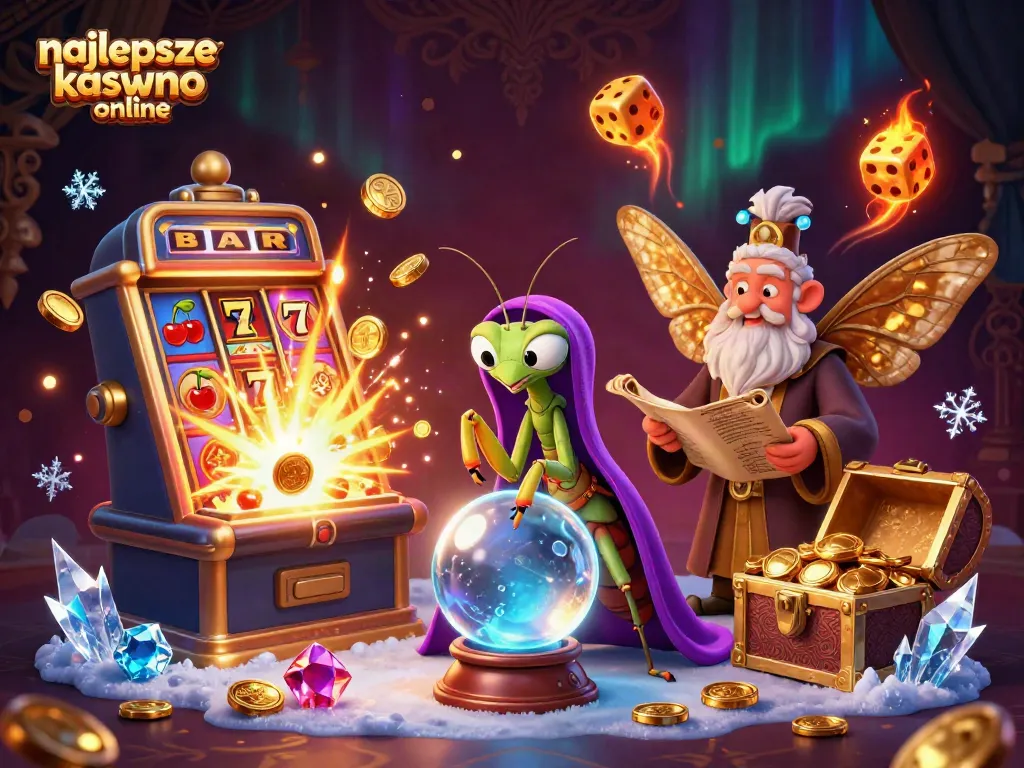 Experience the excitement of najlepsze kasyno online with a vibrant 3D casino scene bursting with action.