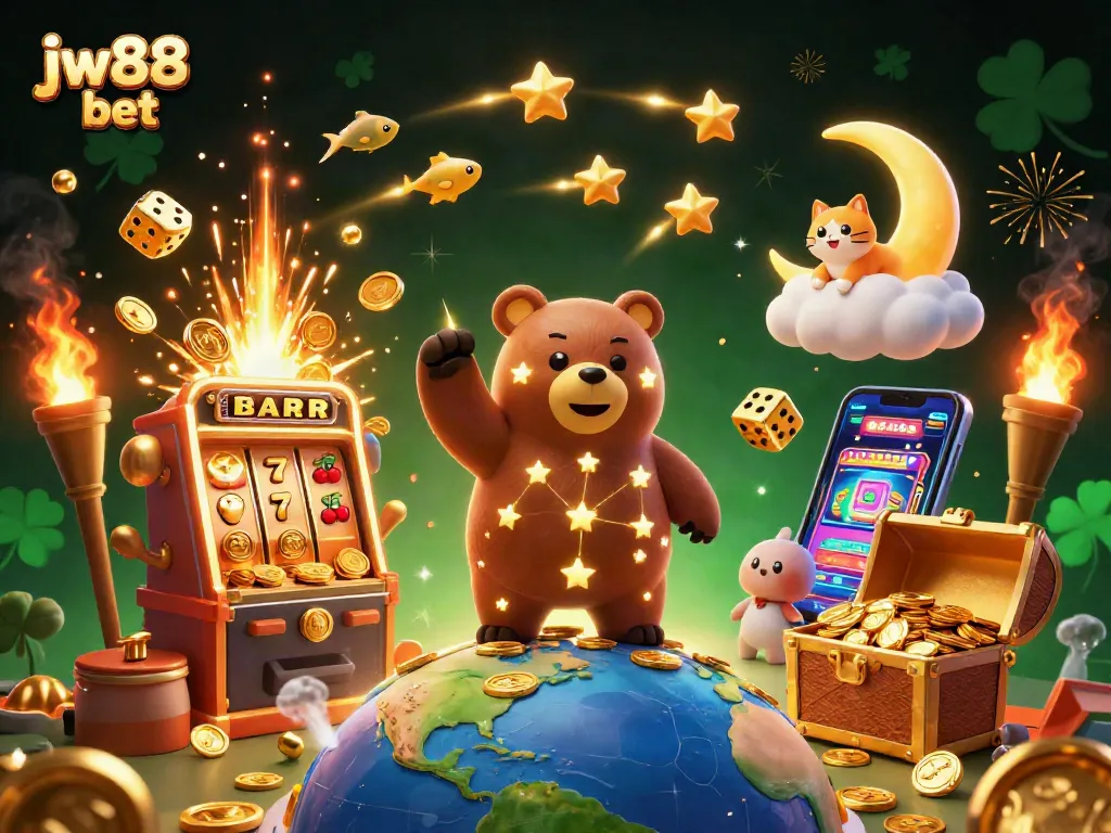Experience the thrill of jw88 bet with a dynamic casino scene featuring exciting games and a jackpot explosion.