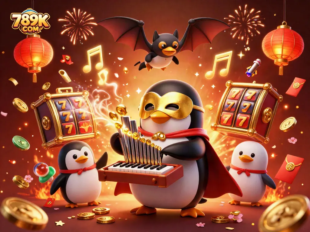 Experience the thrill of gambling at 789K COM with animated casino characters and festive elements.