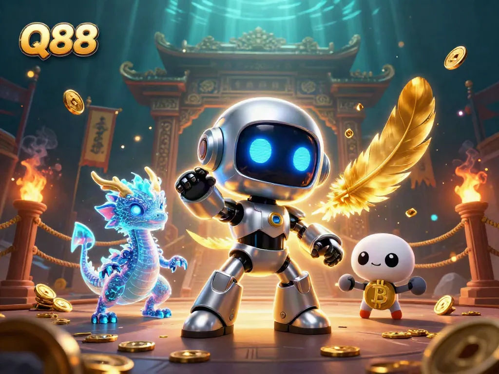 Experience thrilling gameplay at Q88 with dynamic gaming characters and elements vividly represented.