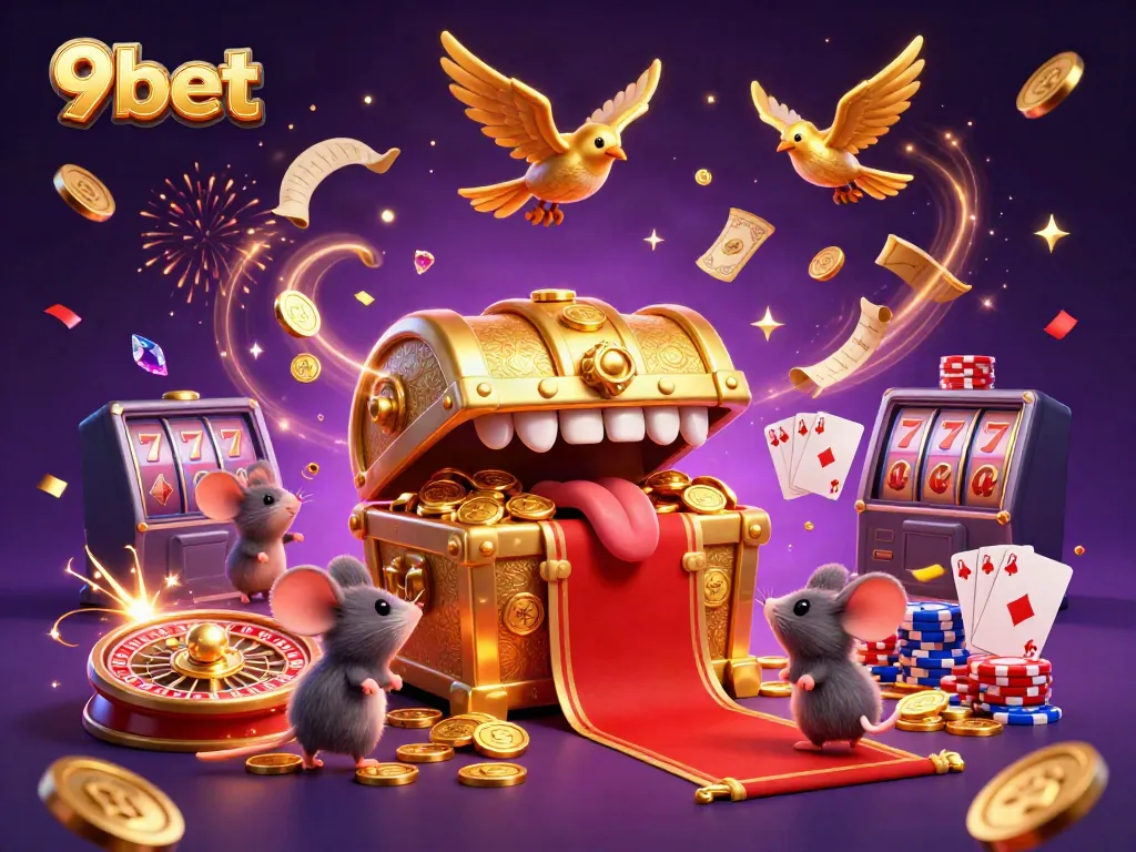 Engage with 9bet's thrilling live casino atmosphere featuring vibrant elements and riches.