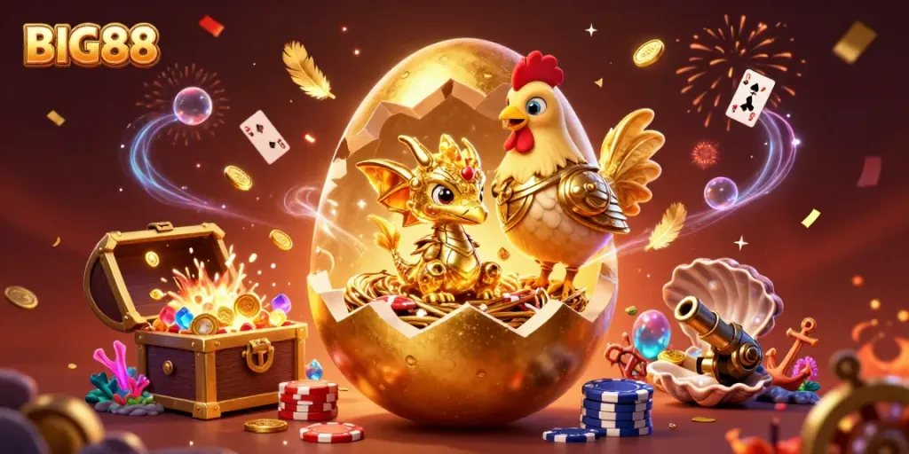 Engage in thrilling gameplay at BIG88 with an intense dragon-themed casino illustration.