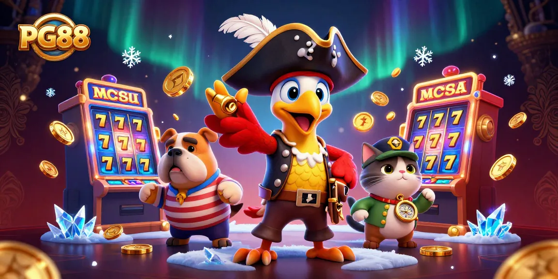 Engage in thrilling gameplay at PG88 with lively characters and vibrant slot machines in a colorful casino setting.
