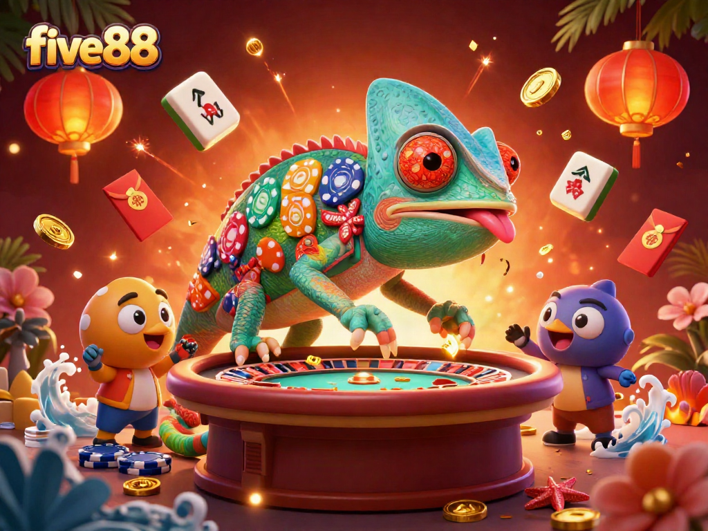 Experience the excitement of five88’s vibrant gaming scene featuring colorful characters and dynamic elements.