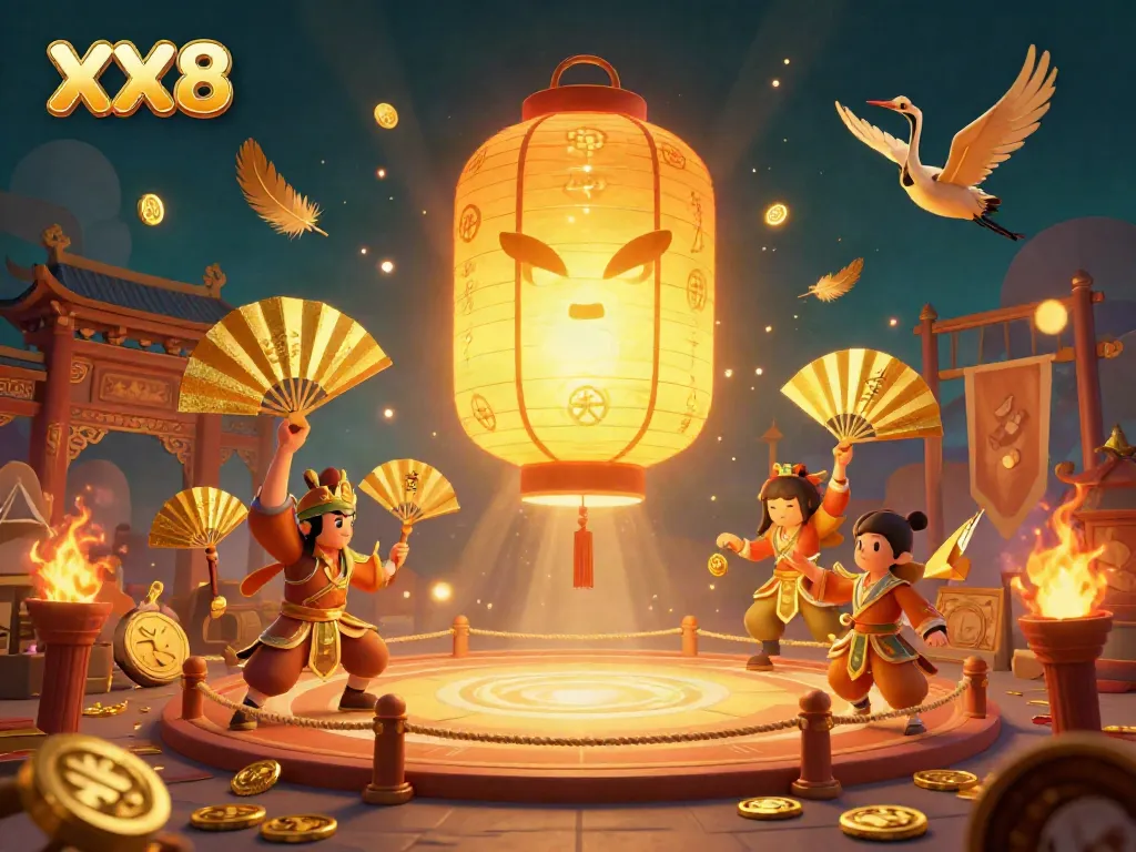 Experience thrilling bets at the XX8 casino with golden lantern spirit and dynamic game elements.