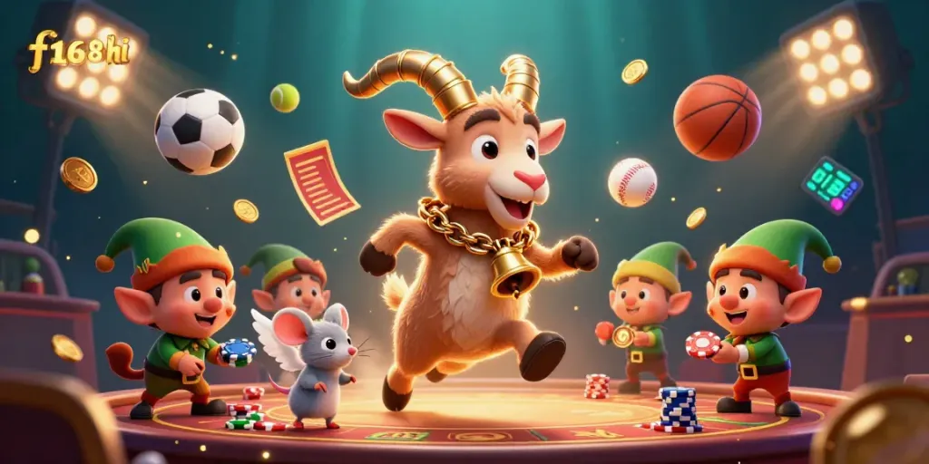 Win big at f168hi casino with festive games featuring Krampus and an angelic mouse.